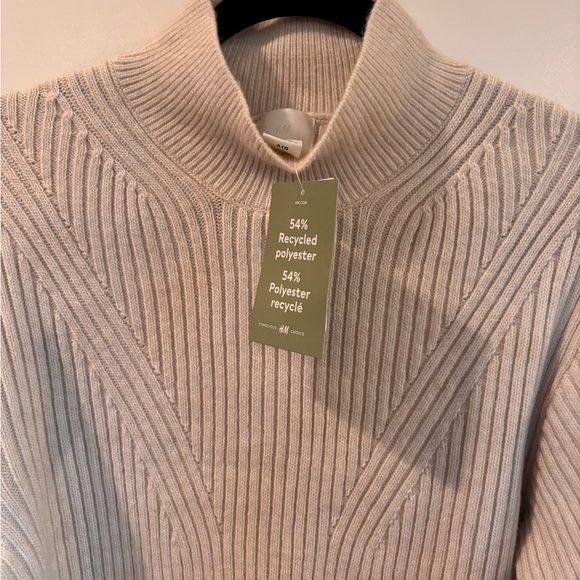 H&M Cream Ribbed Mock Neck Sweater Dress | NWT - Picture 2 of 6